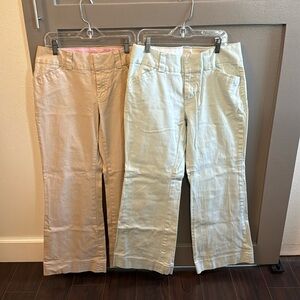 2 pair Size 8, Ankle length curvy khaki style pants